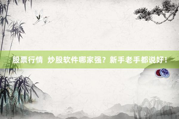 股票行情  炒股软件哪家强？新手老手都说好！