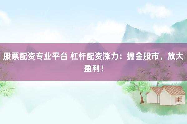 股票配资专业平台 杠杆配资涨力：掘金股市，放大盈利！