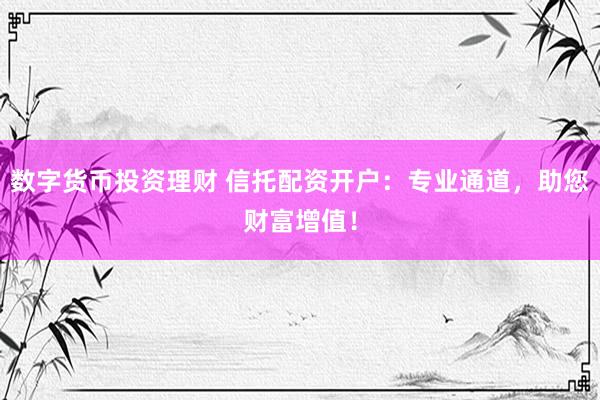 数字货币投资理财 信托配资开户：专业通道，助您财富增值！