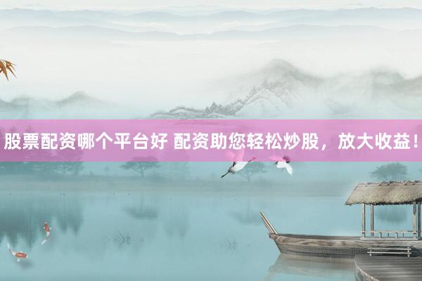 股票配资哪个平台好 配资助您轻松炒股，放大收益！
