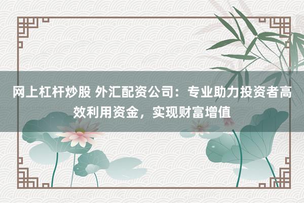 网上杠杆炒股 外汇配资公司:专业助力投资者高效利用资金,实现财富增值