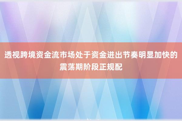 透视跨境资金流市场处于资金进出节奏明显加快的震荡期阶段正规配
