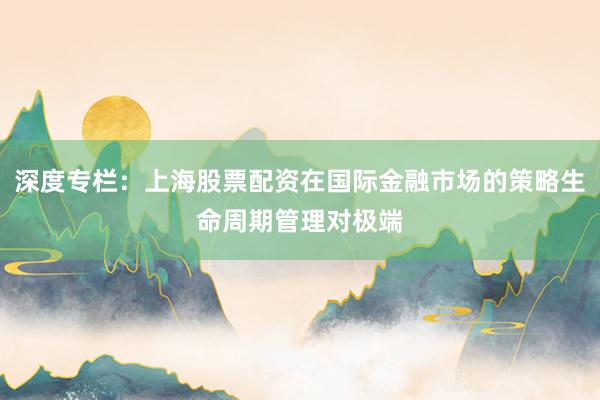 深度专栏：上海股票配资在国际金融市场的策略生命周期管理对极端