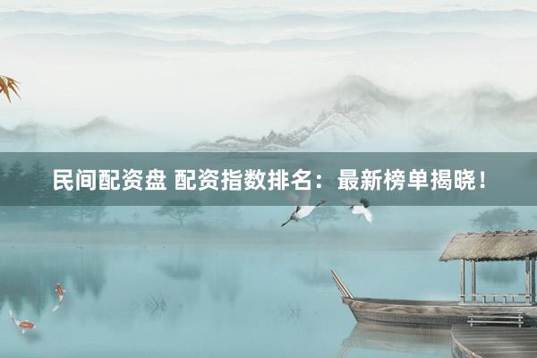 民间配资盘 配资指数排名:最新榜单揭晓!