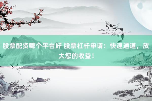 股票配资哪个平台好 股票杠杆申请：快速通道，放大您的收益！